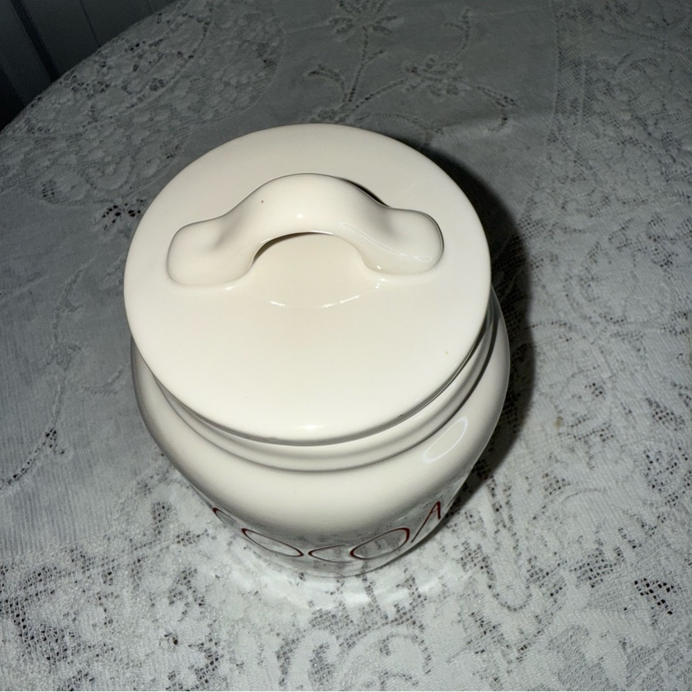 Rae Dunn COCOA Canister jar‎ Cream with red lettering. Like new - Picture 2 of 12